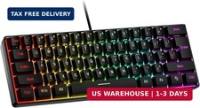 60% Wired Gaming Keyboard, 61 Keys RGB (Black) | Backlit Ultra-Compact picture