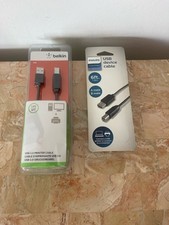 Belkin And Phillips 2 Pcs Device Cable 6' USB 2.0 Printer/Scanner, New, Sealed picture