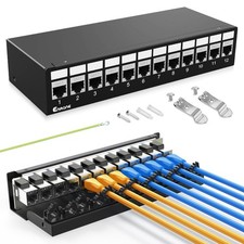 12 Port CAT7 Patch Panel Shielded Keystone with Smart CableManagement 1U Network picture