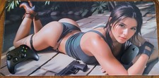 Large XXL Gaming Mouse Pad 31x15 Desk Mat Action Relic Hunter Jungle Girl PC picture