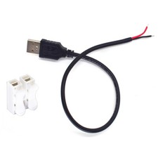 0.3M/1FT USB Male to Bare Wire Cable 20AWG 5A USB2.0 2pin DIY Pigtail Cable Lot picture