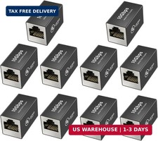 Jadaol [UL Listed] Shielded 10Gbps Inline RJ45 Coupler 10-Pack, Black picture