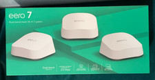 Amazon eero 7 Dual-Band Mesh WiFi 7 Router 3 Pack 6000 sq ft NEW SEALED picture