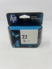 Genuine HP 22 Tri-Color Ink Cartridges C9352AN Date on Box 2014 picture