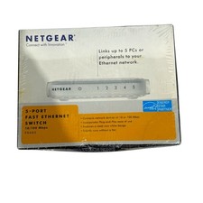 Netgear FS605 NA 5-Port Fast Ethernet Switch 10/100 Mbps Brand New Sealed Box picture