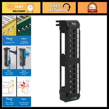 12-Port CAT6 Patch Panel, UL Listed, PoE++ Rated, Wall Mount Network Panel, IDC picture