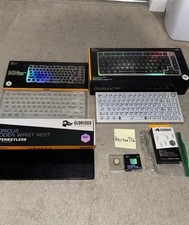 Glorious GMMK PRO 75% Keyboard Silver Barebones BUNDLE ($240 VALUE) works READ picture