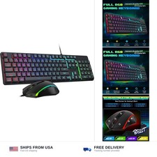 Redragon Updated S107 Gaming Keyboard and Mouse, RGB Gaming Keyboard and 1000... picture