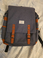 Modoker Gray & Brown Solid Backpack with Padded Laptop Sleeve picture