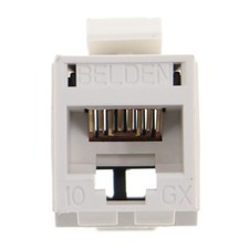 BELDEN RVAMJKUEW-S1 REVCONNECT 10GX, MODULAR KEYSTONE JACK, CAT6A, UTP, WHITE picture