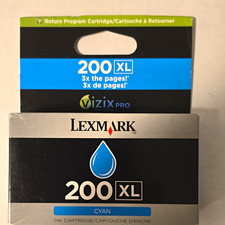 Lexmark 200XL Genuine Original Inkjet Ink Cartridge Cyan Return Program 14L0175 picture