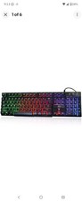 Rii RK100+ Multiple Color Rainbow LED Backlit Large Size USB Wired Mechanical... picture