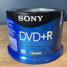 Sony DVD+R 50 Pack 4.7 GB 120 Min Blank Media Disc 1x-16x Brand New Sealed picture