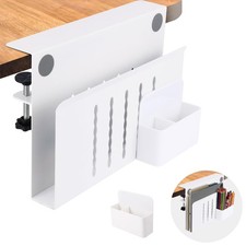 Under Desk Laptop Mount & File Organizer, Clamp-On Cable Management Tray, Office picture