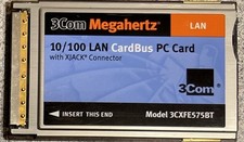 3COM Megahertz 10/100 LAN CardBus PC Network Card w/ XJACK Connector 3CXFE575BT picture