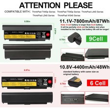 ✅6/9Cells Battery for Lenovo ThinkPad T440P T540P L440 L540 W540 W541 Series picture