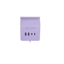 iHome 4 Port USB (1 USB-C, 3 USB-A) Charging Hub with Phone Holder - Pastel Purp picture