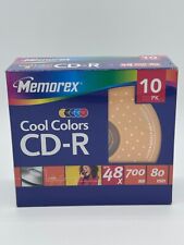Memorex CD-R 10-Pack Cool Colors 48X 700MB 80 min New Sealed picture
