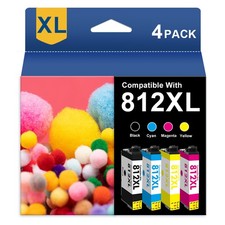 4Pack 812XL Ink Cartridges ForEpson WorkForce WF-7840 WF-7820 EC-C7000 printer picture
