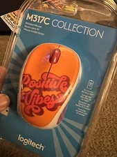 Logitech M317C Collection Wireless Battery-Operated Orange Mouse, Positive Vibes picture