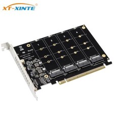For NVMe M.2 M-Key 2242 2260 2280 SSD Expansion Card PCI 4.0 x16 4-Bay 32Gbps picture