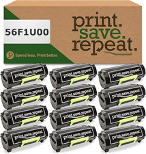 Print.Save.Repeat. Case of 12 Lexmark 56F1U00 Toner Cartridges for MS521, MS621 picture
