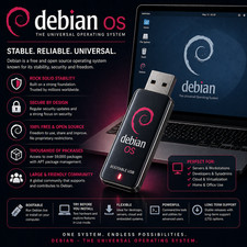 Debian OS Bootable USB | Live & Install | x64 & ARM | LATEST Version - PRELOADED picture