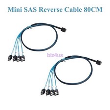 2PCS Power Reverse Breakout Mini SAS 4X SATA 7Pin to SFF-8643 SAS HD CABLE 80cm picture