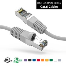 20 Pack of 15Ft CAT6 Shielded (SSTP) Ethernet Network Booted Cable Gray picture