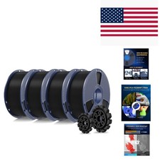 Durable PLA+ 2.0 3D Printer Filament - Black, 4KG 4-Pack for Quality Prints picture
