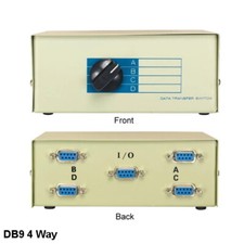 Kentek DB9 Female Manual Data Switch 4 Way Rotary Dail Type RS232 Serial Printer picture