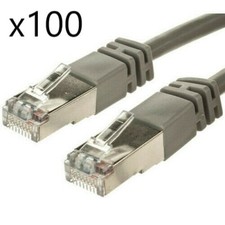 100 Pack - 3ft Shielded STP CAT5e Ethernet Network Router Patch Cable Cord Gray picture