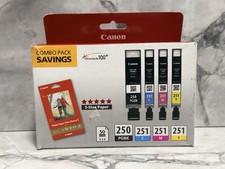 Canon Genuine PGI-250/CLI-251 Black Cyan Magenta Yellow Ink Cartridges Sealed picture