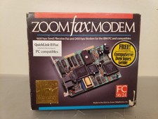 NOS Vintage Zoom 8bit ISA 9600 2400 Modem Card AT IBM PC FC 96/24 Complete Box picture