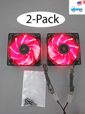 2-pack: NEW Enermax Twister 80mm x 25mm RED LED 3-pin PC Case Cooling Fan Cooler picture