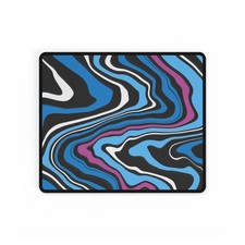 Blue Purple Marble Swirl Desk Mat | Abstract Large Mousepad picture