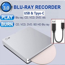 4K BD Burner External USB Slot In DVD RW CD Writer Portable Drive Silver B9 picture