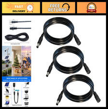 12V DC Power Cable 3-Pack, 5.5mm x 2.1mm Male to Female Extension, 18AWG, 9.8FT picture