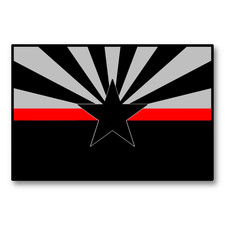 Arizona Firefighter Flag Sticker, Thin Red Line Decal for Laptops & Indoor Use picture