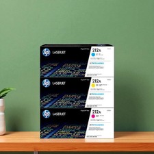 HP 212A 3-Pack Original LaserJet Toner Cartridge W2121A, W2122A, W2123A picture