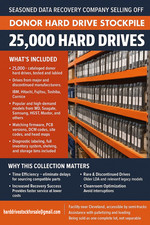 OVER 25,000 DONOR HARD DRIVE STOCKPILE - DRIVES CATALOGED IN DETAILS AND TESTED picture