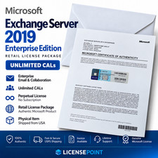 Microsoft Exchange Server 2019 ENTERPRISE Unlmted CAL | Retail License Package picture