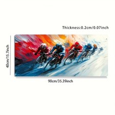 1pc Large-sized Esports Gaming Mouse Pad Featuring a Multi-person Cycling and picture