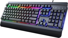 Large Print Backlit Keyboard, Wired USB Lighted Computer Keyboard with 7-Color picture