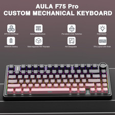 F75 Pro Wireless 75% Mechanical Keyboard, Hot Swappable, RGB, Pink & Black picture