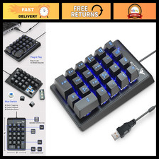 Mechanical USB Wired Numeric Keypad - 22-Key Backlit Numpad for PC/Laptop, Black picture