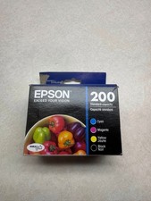 Genuine Epson 200 Color Ink Cartridges Cyan Magenta Yellow 3-Pack SEALED Ex 2022 picture