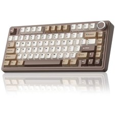 AULA F75 75% Mechanical Keyboard White Brown Hot-Swap Wireless 2.4GHz BT5.0 RGB picture