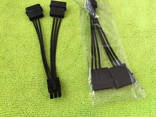 2 pcs Dual 4 Pin Molex to 6 Pin PCI Express Power Cable Adapters, ORIGINAL-EVGA picture