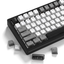 143 Keys PBT Shine Through Pudding Keycaps 60 75 100 % OEM Gray White Custom picture